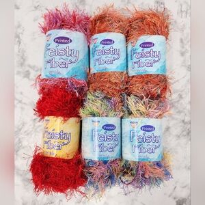 Feisty Fiber Assorted Eyelash Yarn Bundle Of 6